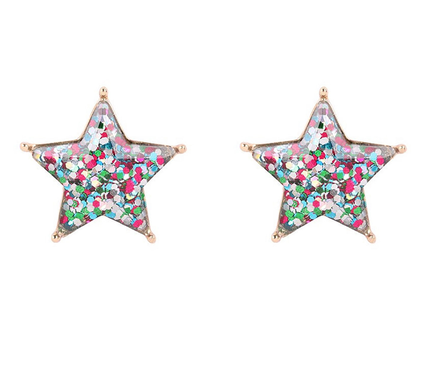 Shooting Star Glitter Stud Earrings